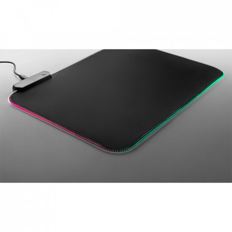 THORNE MOUSEPAD RGB. Podkładka pod mysz do gier z podświetleniem LED RGB z poliestru - Czarny
