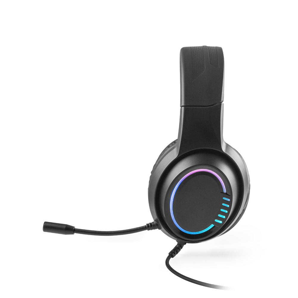 Thorne Headset RGB. Cuffie da gioco in ABS con cavo da 2 m, microfono e luci LED RGB