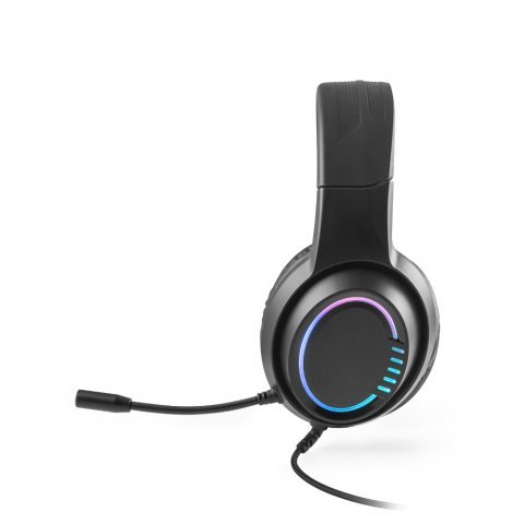 Thorne Headset RGB. &Eacute;couteurs gaming avec c&acirc;ble de 2 m, microphone et lumi&egrave;res LED RVB en ABS - Noir