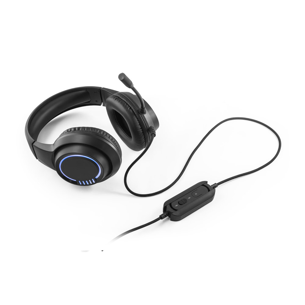 Thorne Headset RGB. Cuffie da gioco in ABS con cavo da 2 m, microfono e luci LED RGB