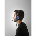 Thorne Headset RGB. &Eacute;couteurs gaming avec c&acirc;ble de 2 m, microphone et lumi&egrave;res LED RVB en ABS - Noir