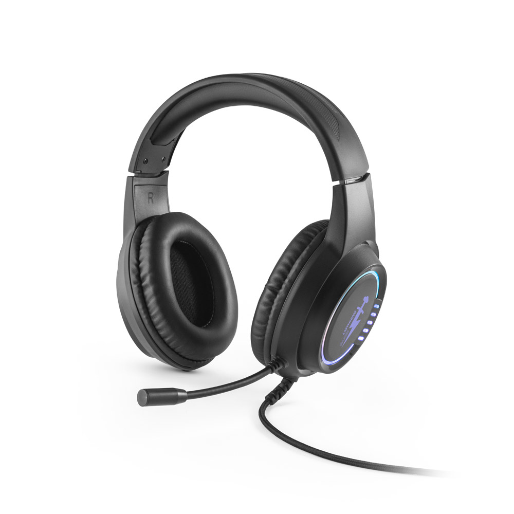 Thorne Headset RGB. Cuffie da gioco in ABS con cavo da 2 m, microfono e luci LED RGB