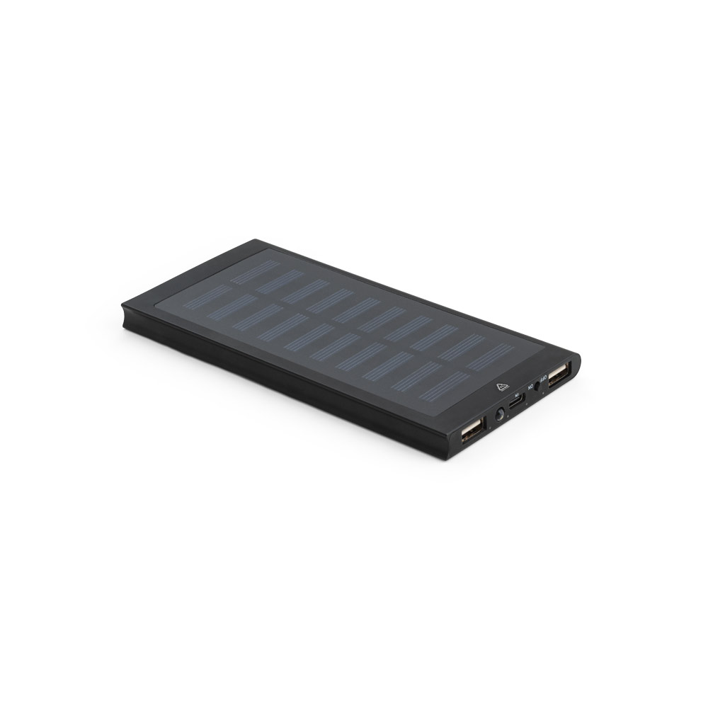 CLERK. Power bank da 8'000 mAh con pannello solare in alluminio 100% riciclato
