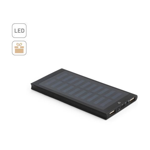 CLERK. 8,000 mAh kapacit&aacute;s&uacute; power bank napelemmel 
100%-ban &uacute;jrahasznos&iacute;tott alum&iacute;niumb&oacute;l