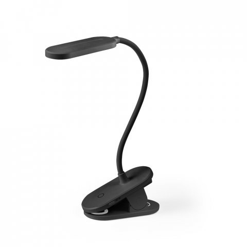 NESBIT II. Lampe de bureau portable avec clip et autonomie de 30h en rABS 65% - Noir