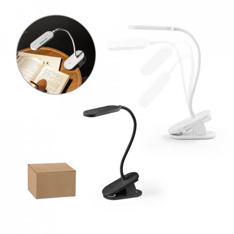 NESBIT II. Lampe de bureau portable avec clip et autonomie de 30h en rABS 65%