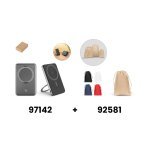 WARSHEL 5. Magnetische Powerbank mit 5.000 mAh und superschnellem kabellosem Ladeger&auml;t (15 W) aus recyceltem ABS (100% rABS) mit St&auml;nder