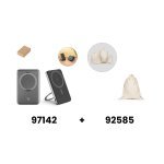 WARSHEL 5. Magnetische Powerbank mit 5.000 mAh und superschnellem kabellosem Ladeger&auml;t (15 W) aus recyceltem ABS (100% rABS) mit St&auml;nder
