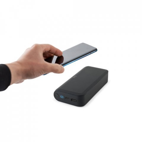 BECKER 20. Power bank 20.000 mAh &alpha;&pi;ό &alpha;&nu;&alpha;&kappa;&upsilon;&kappa;&lambda;&omega;&mu;έ&nu;&omicron; ABS (100% rABS) &mu;&epsilon; &alpha;&sigma;ύ&rho;&mu;&alpha;&tau;&omicron; &phi;&omicron;&rho;&tau;&iota;&sigma;&tau;ή 15W superfast - &Mu;&alpha;ύ&rho;&omicron;