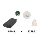 BECKER 20. Power bank 20 000 mAh z recyklingowanego ABS (100% rABS) z superszybką ładowarką bezprzewodową 15 W