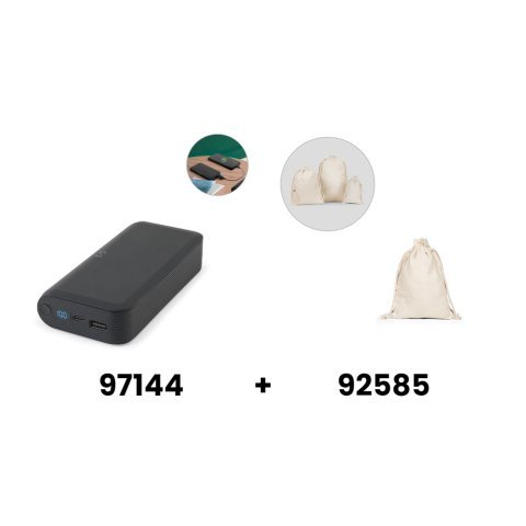 BECKER 20. 20 000 mAh powerbank i resirkulert ABS (100 % rABS) med 15 W superrask tr&aring;dl&oslash;s lader