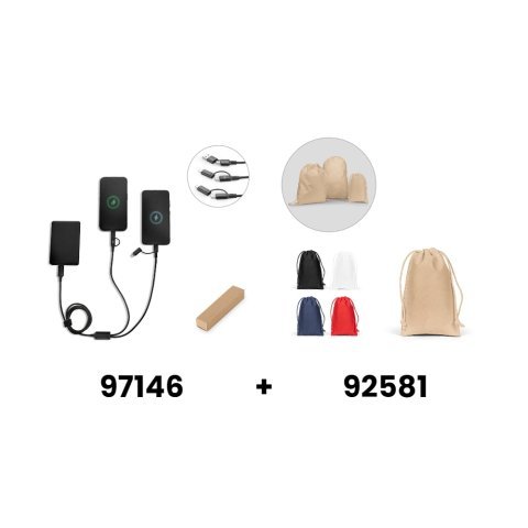BERTOZZI. Super szybki kabel USB 6 w 1 wykonany z aluminium pochodzącego z recyklingu (20%) i PET pochodzącego z recyklingu (4%)