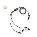 BERTOZZI. Super szybki kabel USB 6 w 1 wykonany z aluminium pochodzącego z recyklingu (20%) i PET pochodzącego z recyklingu (4%)
