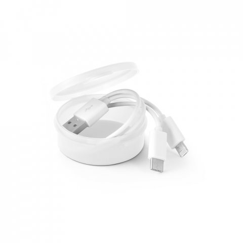 EMMY. 3 в 1 USB кабел от ABS и PVC - бял