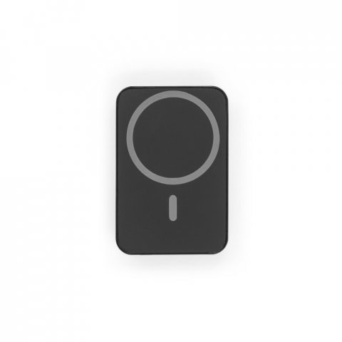 AMPERE 10. Magnetische Powerbank mit 10.000 mAh und superschnellem kabellosem Ladeger&auml;t (15 W) aus Recyceltes ABS (100% rABS) - Schwarz