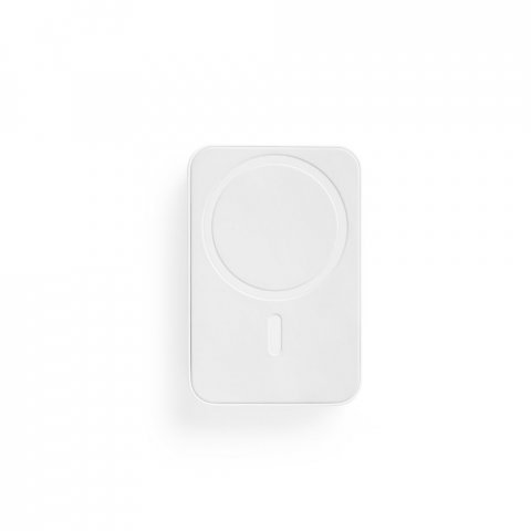 AMPERE 10. Magnetische Powerbank mit 10.000 mAh und superschnellem kabellosem Ladeger&auml;t (15 W) aus Recyceltes ABS (100% rABS) - Wei&szlig;