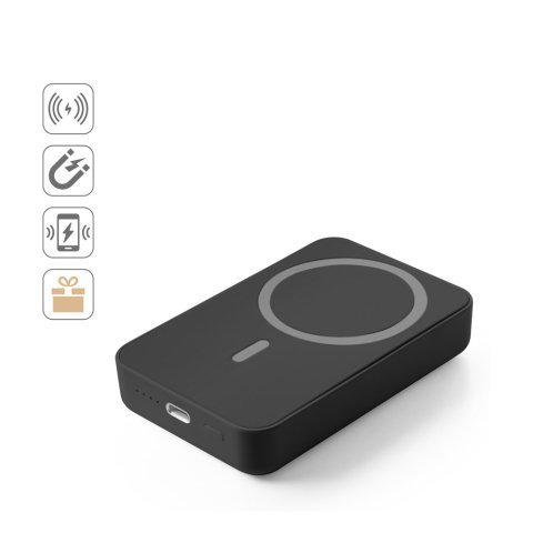 AMPERE 10. Power bank magn&eacute;tica 10.000 mAh com carregador wireless super r&aacute;pido 15W em ABS reciclado (100% rABS)