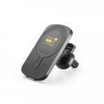 KOCH. Support pour smartphone de voiture avec chargeur magn&eacute;tique sans fil 15W en ABS recycl&eacute; (100 % rABS) - Noir