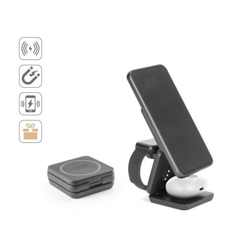 BROGLIE. Superschnelles 15W 4-in-1 magnetisches kabelloses Ladeger&auml;t aus Recyceltes ABS (100% rABS)