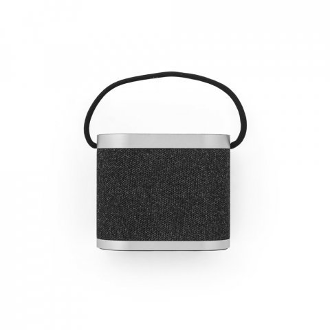 GUETTA. 5W draagbare luidspreker met supersnelle 15W draadloos oplader en 2 uur batterijduur gemaakt van bamboe en gerecycled PET (100% rPET) - Donkergrijs