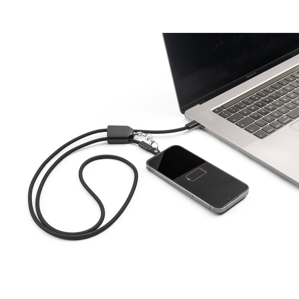 ZEWAIL. Cordino Lanyard con supporto per smartphone incluso, cavo USB-C e diversi adattatori in ABS riciclato e TPE riciclato