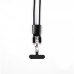 ZEWAIL. Lanyard with included smartphone holder, USB-C cable and various adapters in recycled ABS and recycled TPE - Black