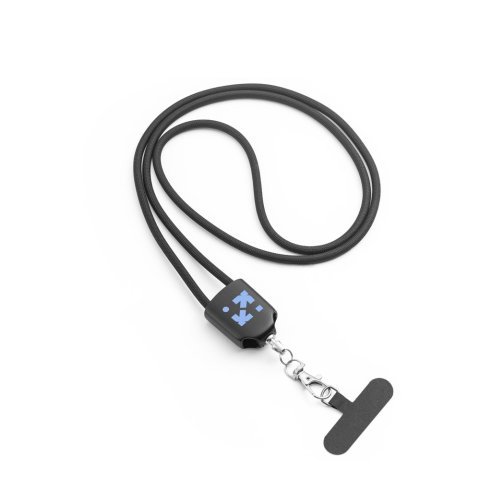 ZEWAIL. Lanyard with included smartphone holder, USB-C cable and various adapters in recycled ABS and recycled TPE