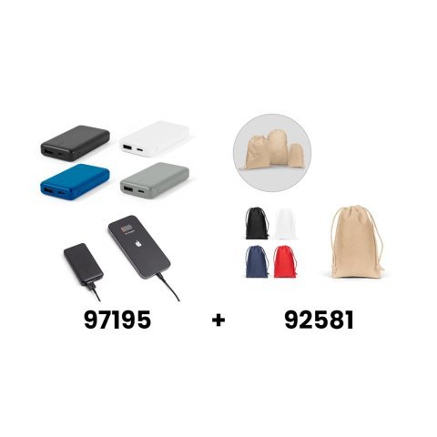 SHERYL. Power bank 4,000 mAh w ABS pochodzącego z recyklingu (100% rABS)
