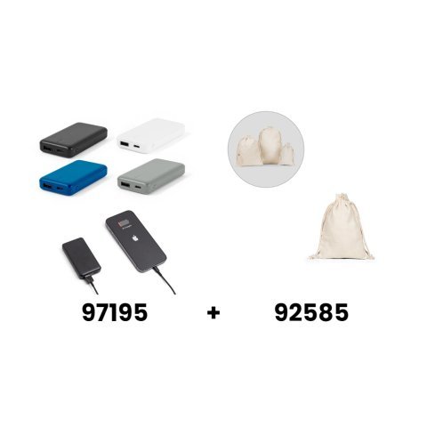 SHERYL. Power bank 4,000 mAh w ABS pochodzącego z recyklingu (100% rABS)