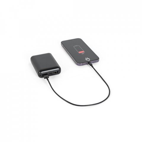 LEAKEY 10. Захранваща батерия 10.000 mAh от рециклиран ABS (100% rABS) - черно