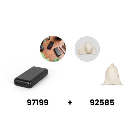 LEAKEY 20. Power bank 20.000 mAh wykonany w ABS pochodzącego z recyklingu (100% rABS)