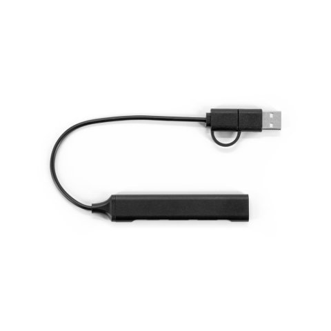 BENIOFF. A multifunctional hub that expands your device&rsquo;s connectivity, made from recycled PET (xxx% rPET) and recycled aluminium (xxx% rAL) - Black