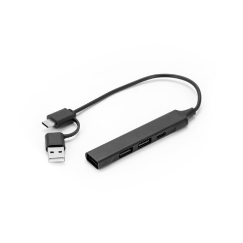 BENIOFF. A multifunctional hub that expands your device&rsquo;s connectivity, made from recycled PET (xxx% rPET) and recycled aluminium (xxx% rAL) - Black