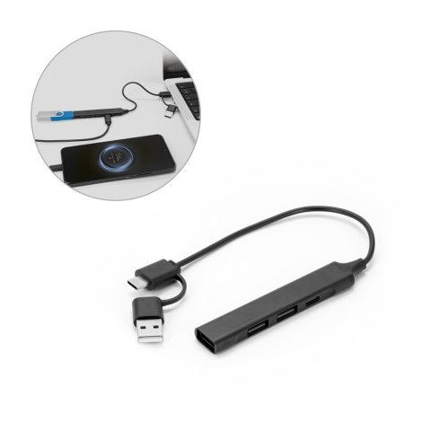 BENIOFF. A multifunctional hub that expands your device&rsquo;s connectivity, made from recycled PET (xxx% rPET) and recycled aluminium (xxx% rAL)