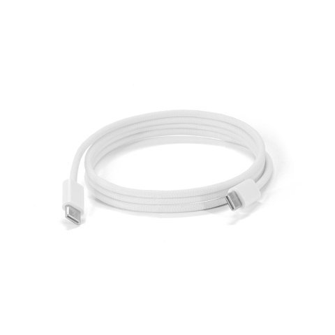 JEMISON. USB-C to USB-C cable with braided cord (60W), made from ABS, stainless steel, aluminium and polyester - White