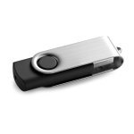 CLAUDIUS 2GB. Cl&eacute; USB 2GB avec attache en m&eacute;tal - Noir