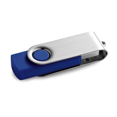 CLAUDIUS 2GB. Cl&eacute; USB 2GB avec attache en m&eacute;tal - Bleu royal