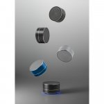 FLOREY. Portable 3W speaker with 4h battery life in recycled aluminium (100% rAL) and recycled ABS (100% rABS)