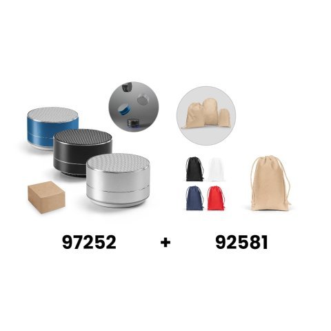 FLOREY. Difuzor portabil de 3W cu autonomie de 4h &icirc;n aluminiu reciclat (100% rAL) și ABS 100% reciclat (100% rABS)