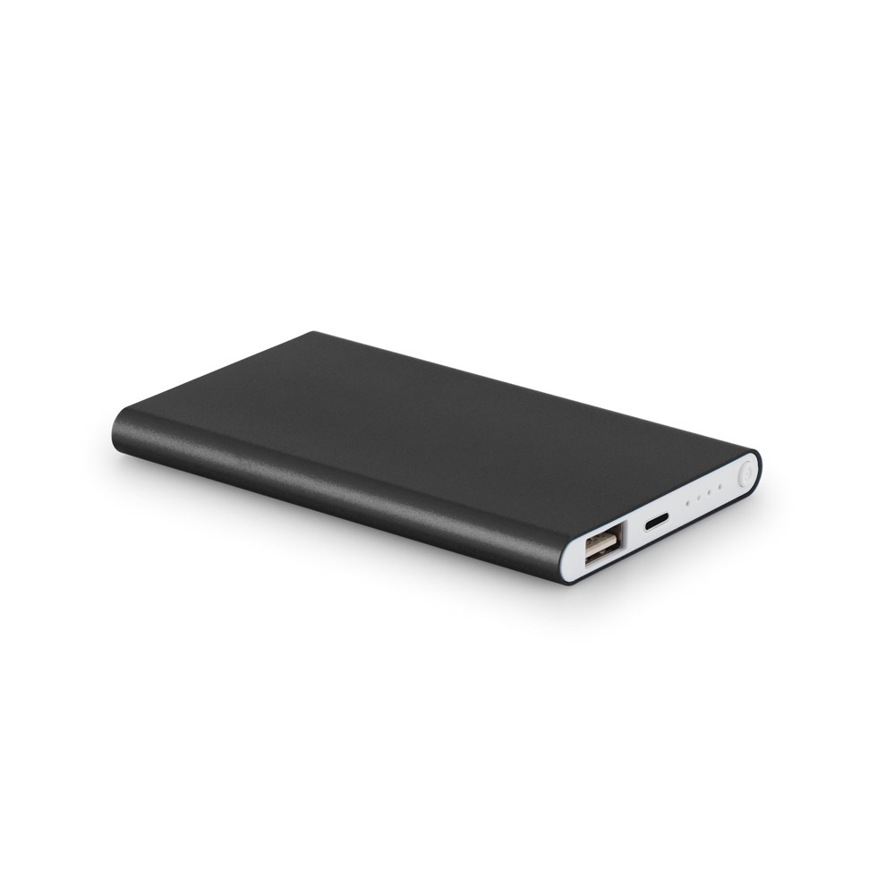 MARCET. Power bank slim da 4'000 mAh in ABS riciclato (70% rABS) e alluminio riciclato (30% rAL)