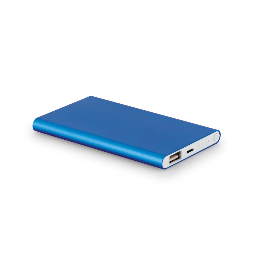 MARCET. Power bank slim da 4'000 mAh in ABS riciclato (70% rABS) e alluminio riciclato (30% rAL)