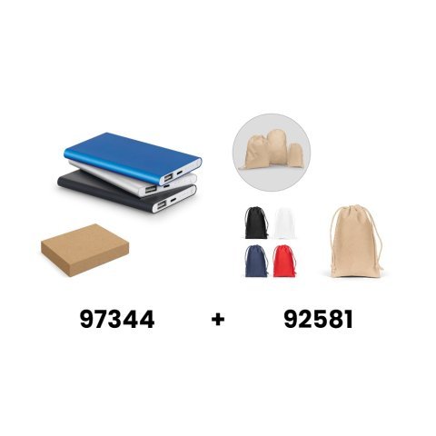 MARCET. Prijenosna baterija tanka 4.000 mAh od reciklirani ABS (70% rABS) i reciklirani aluminij (30% rAL)