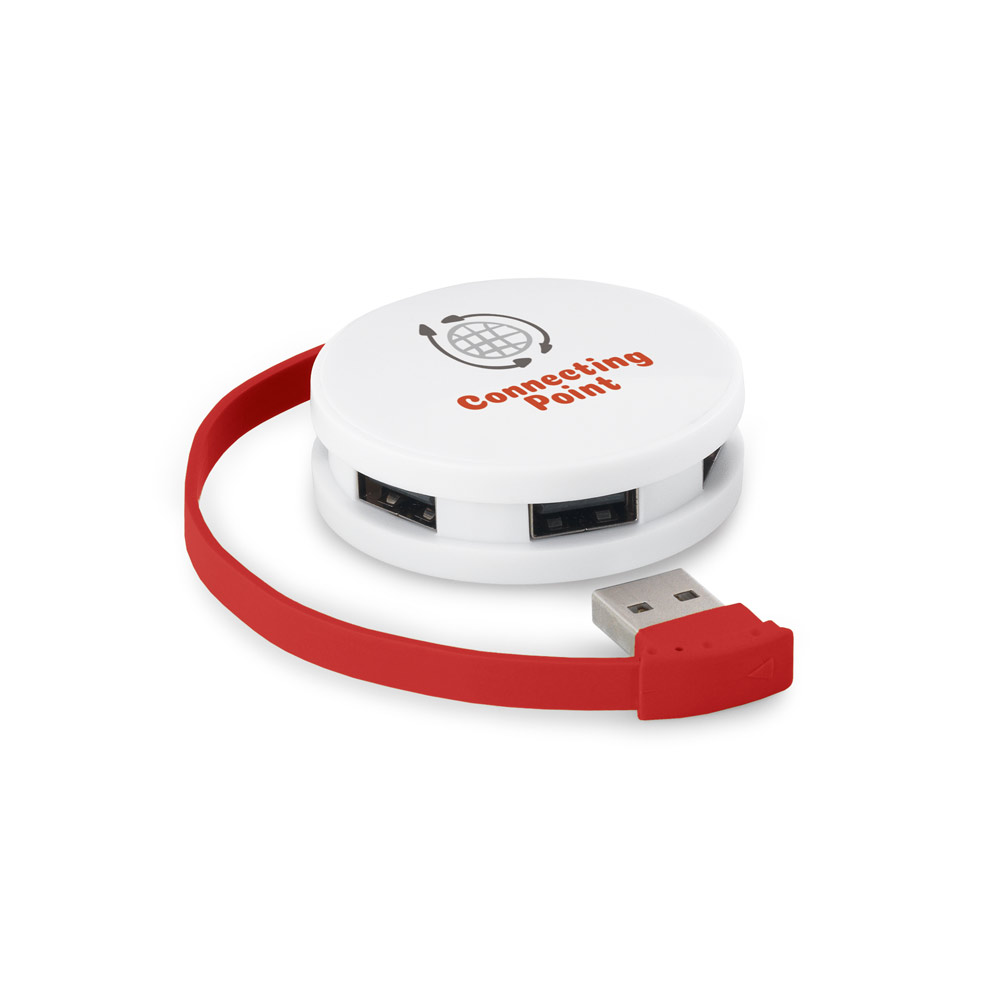 GARDNER. HUB con cavo e 4 porte USB-A in ABS