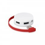 GARDNER. ХЪБ с кабел и 4 USB-A порта в ABS - червен