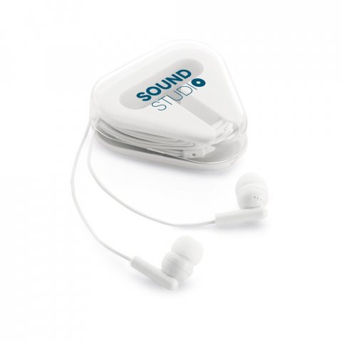 FARADAY. Słuchawki douszne z kablem ABS o długości 1,25 m - Biały