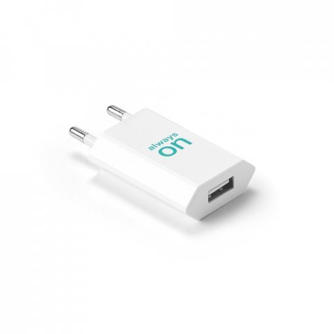 WOESE. Netzadapter USB-A 5W aus recyceltes ABS (100% rABS) - Wei&szlig;
