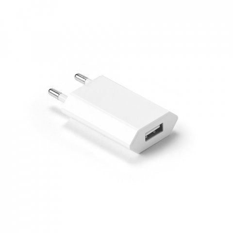 WOESE. Netzadapter USB-A 5W aus recyceltes ABS (100% rABS) - Wei&szlig;