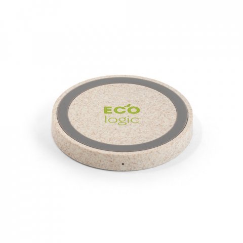 CUVIER. 15W wireless Ladeger&auml;t aus 65 % recyceltes ABS (65% rABS), 35 % Weizenstrohfasern - Natur