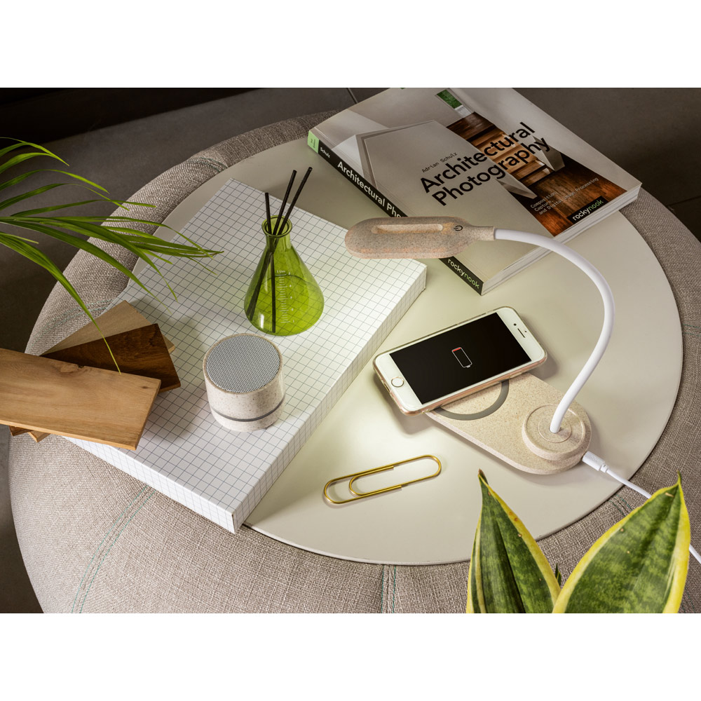 RE-LINEU. Altoparlante portatile da 3W con autonomia di 4h30m in fibra di paglia e ABS riciclato (100% rABS)