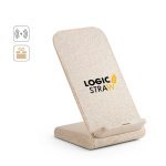 ENGLERT. Smartphone-Halter mit schnellem 10W wireless Ladeger&auml;t aus Recyceltes ABS (70% rABS) und Weizenstroh